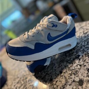 Kids Blue and Gray Nike Sneakers